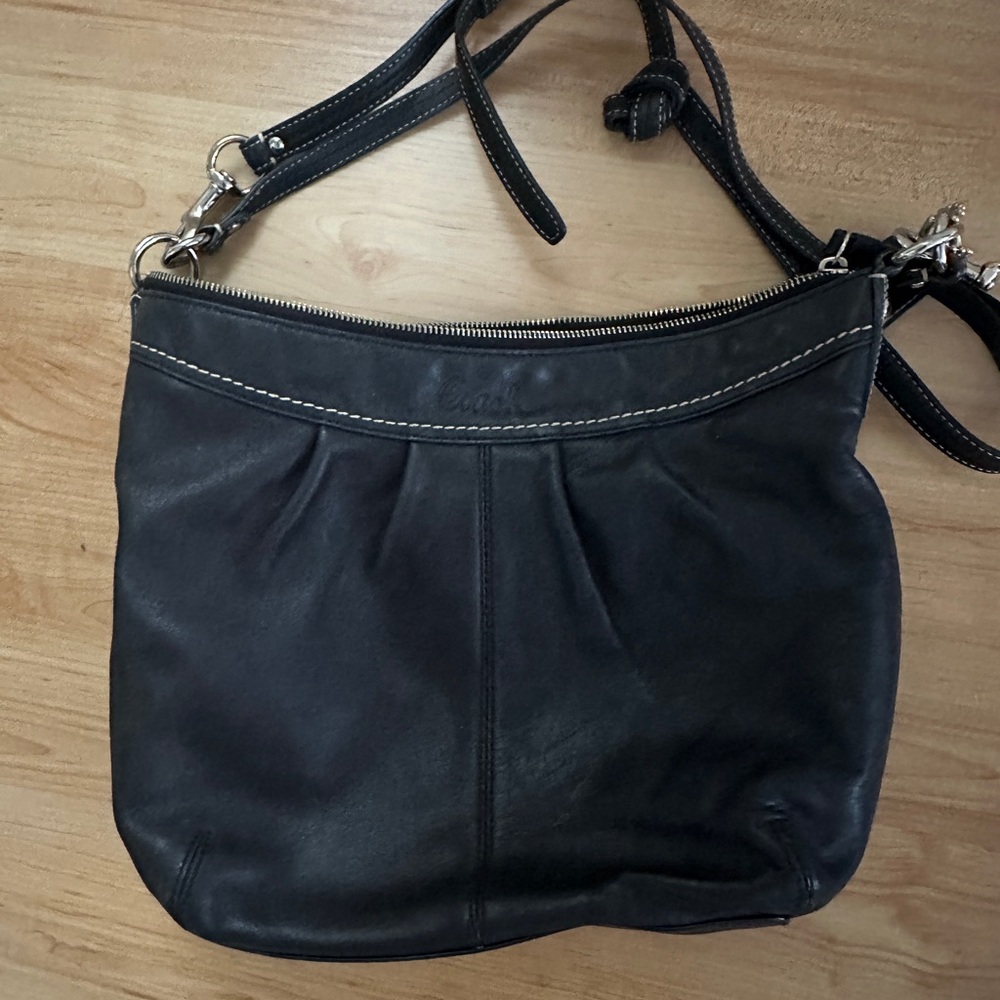 Coach bag — gently used Black Shoulder Bag with Adjustable Strap